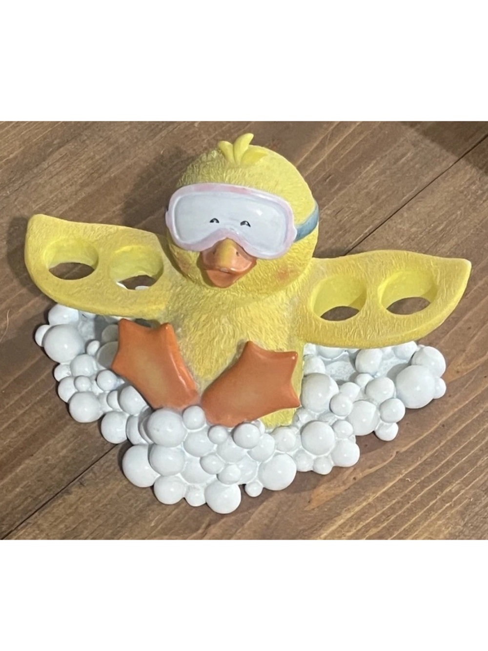 Vintage Marie Cole Just Duckie Resin Toothbrush Holder Rare Duck Bubbles Painted